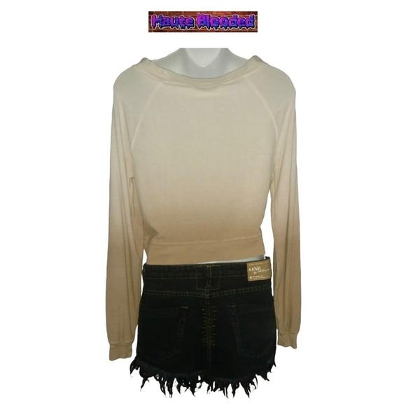 Wildfox Couture Cropped Jumper Patriot Ashbury Fourth Of July Sweatshirt Seen On - Picture 4 of 8